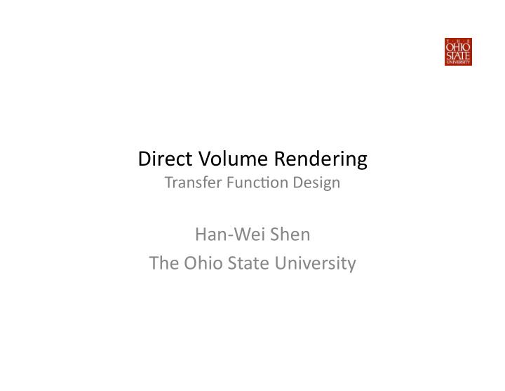 direct volume rendering