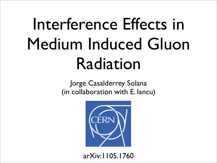 interference effects in medium induced gluon radiation