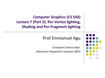 Prof Emmanuel Agu  Computer Science Dept.  Worcester Polytechnic Institute (WPI)  Computation of