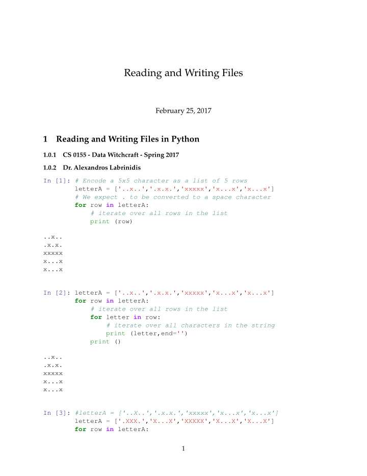 reading and writing files