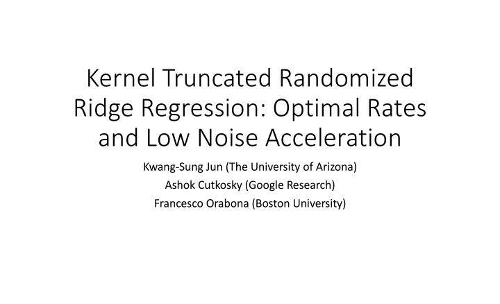 kernel truncated randomized ridge regression optimal