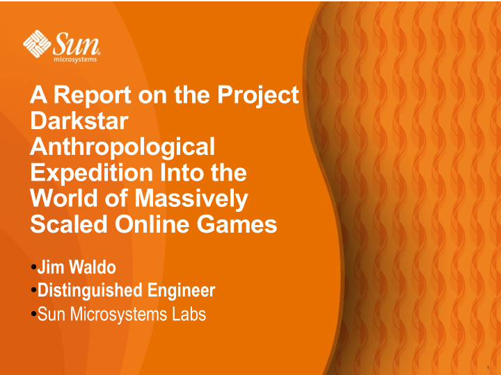 a report on the project darkstar anthropological