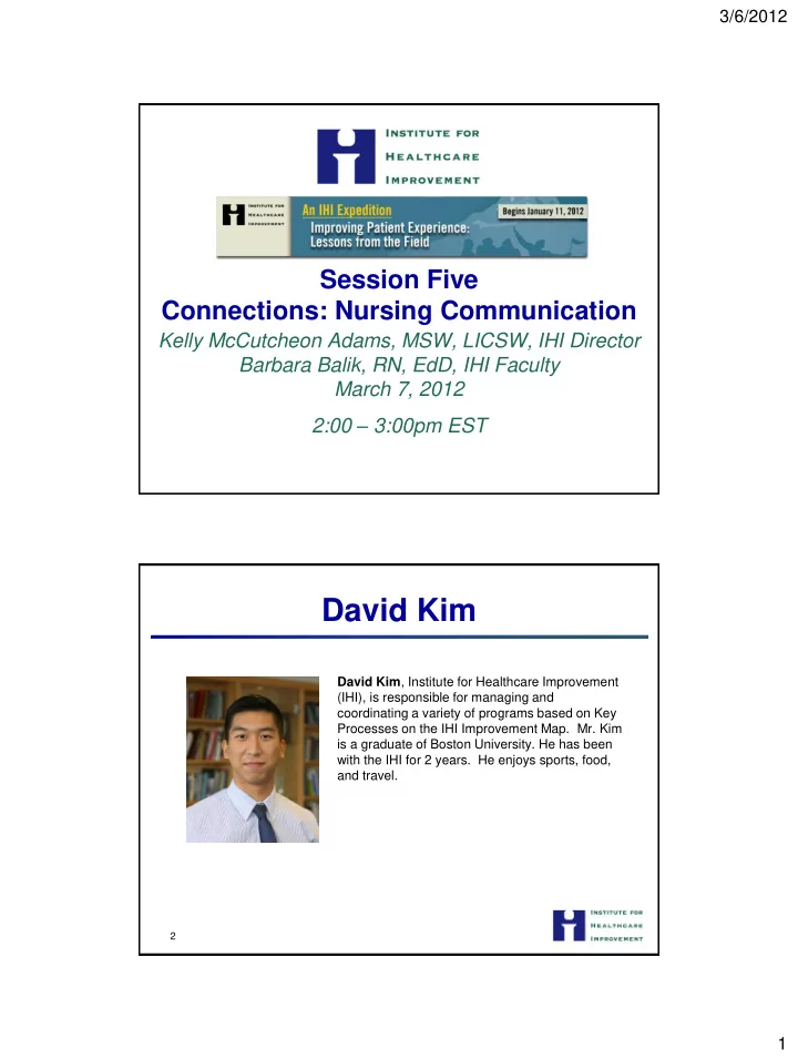 session five connections nursing communication kelly