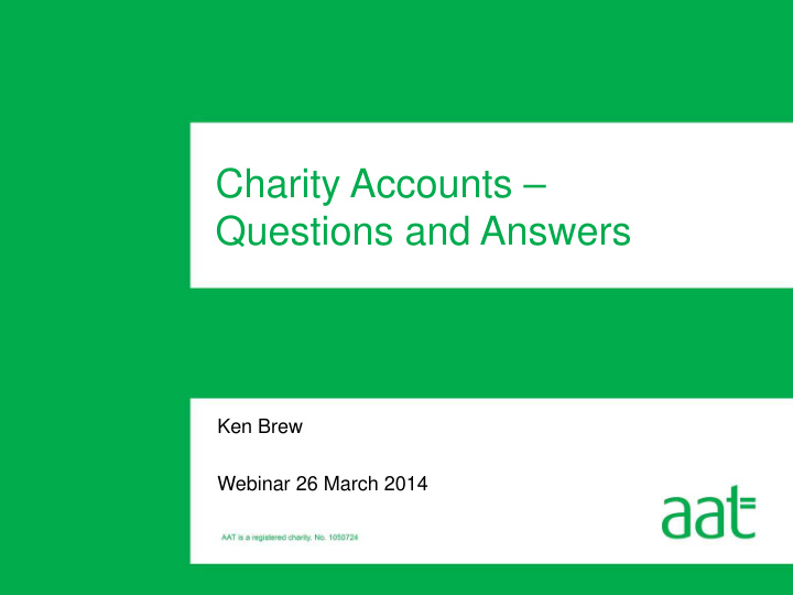 charity accounts questions and answers