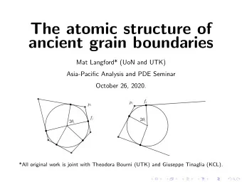 The atomic structure of  ancient grain boundaries  Mat Langford* (UoN and UTK)  Asia-Pacific