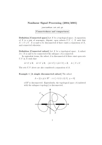 Nonlinear Signal Processing (2004/2005)  jxavier@isr.ist.utl.pt  Connectedness and compactness