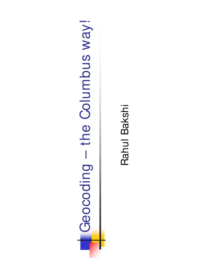 geocoding the columbus way