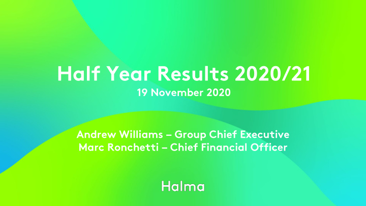 half year results 2020 21