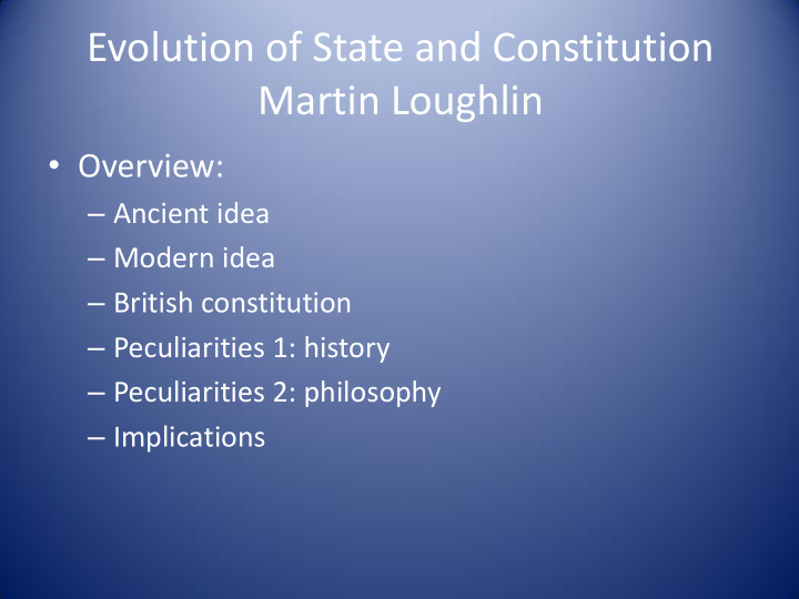 evolution of state and constitution