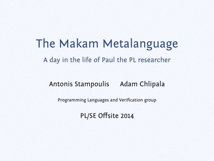 the makam metalanguage