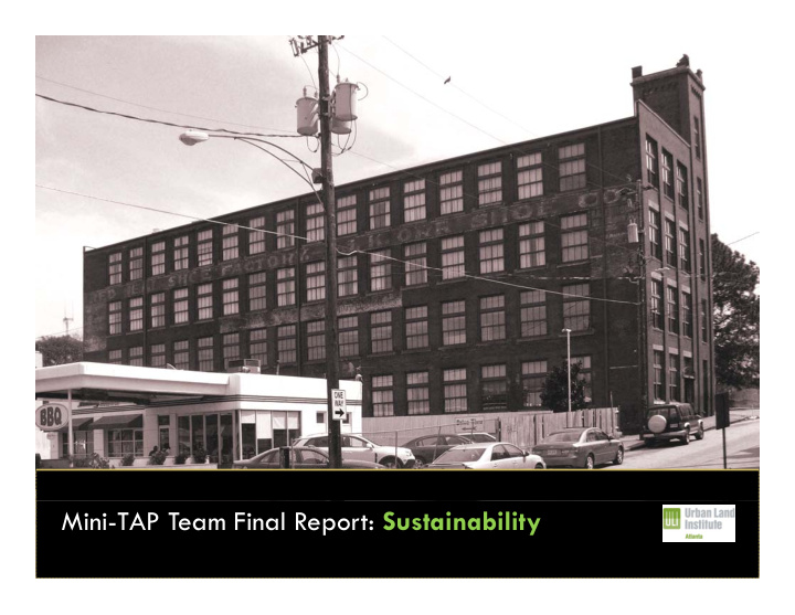 mini tap team final report sustainability