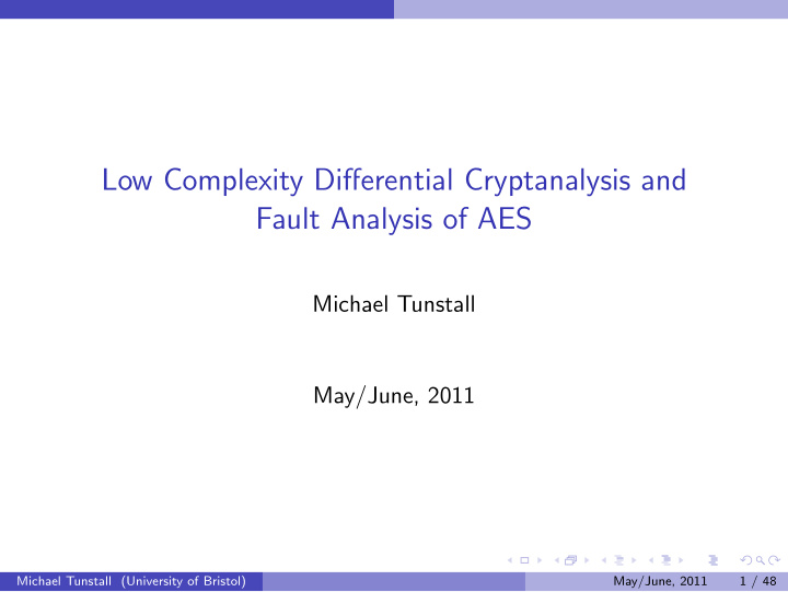 low complexity differential cryptanalysis and fault