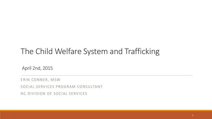 the child welfare system and trafficking
