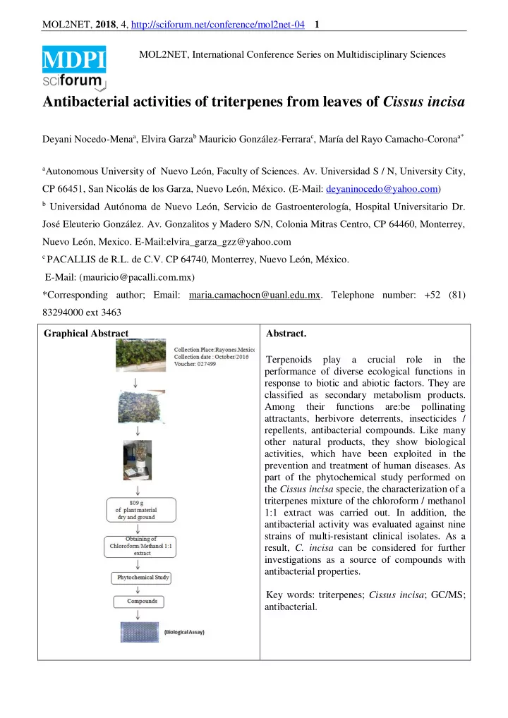 mol2net 2018 4 http sciforum net conference mol2net 04 2