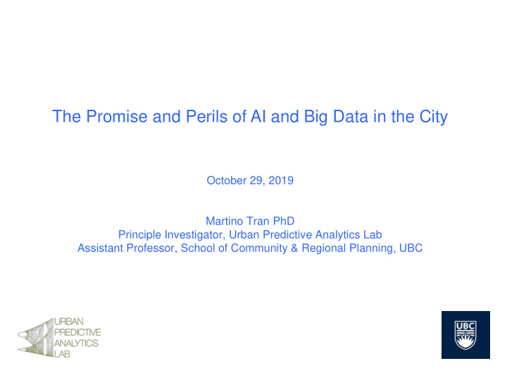 the promise and perils of ai and big data in the city