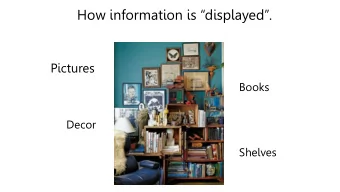 How information is displayed.  Pictures  Books  Decor  Shelves  How our voters see