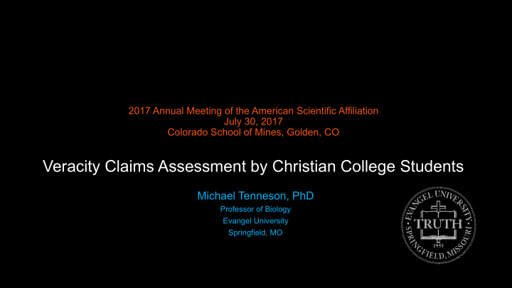 veracity claims assessment by christian college students