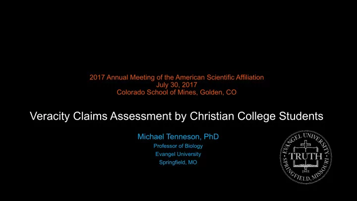 veracity claims assessment by christian college students