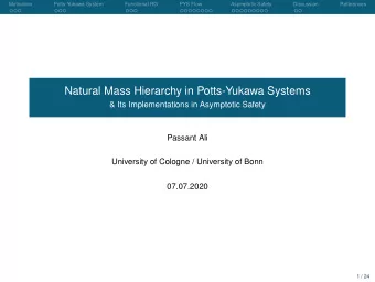 Natural Mass Hierarchy in Potts-Yukawa Systems  &amp; Its Implementations in Asymptotic Safety