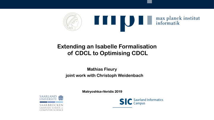 extending an isabelle formalisation of cdcl to optimising
