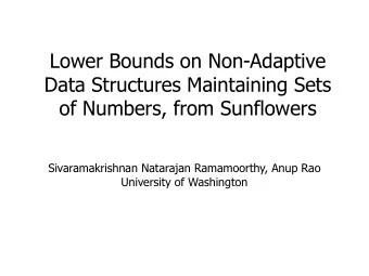 Lower Bounds on Non-Adaptive  Data Structures Maintaining Sets  of Numbers, from Sunflowers