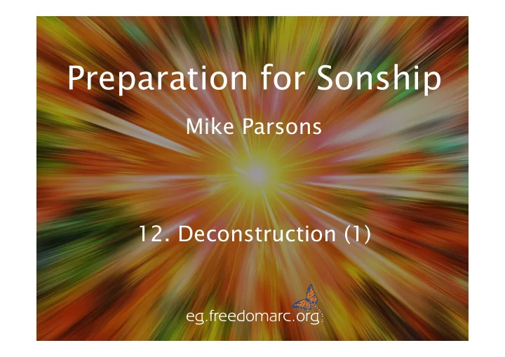 preparation for sonship