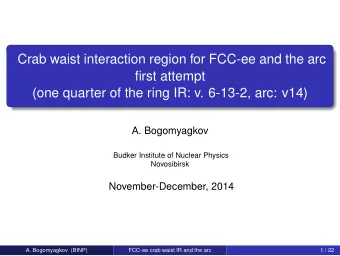 Crab waist interaction region for FCC-ee and the arc  first attempt  (one quarter of the ring IR: