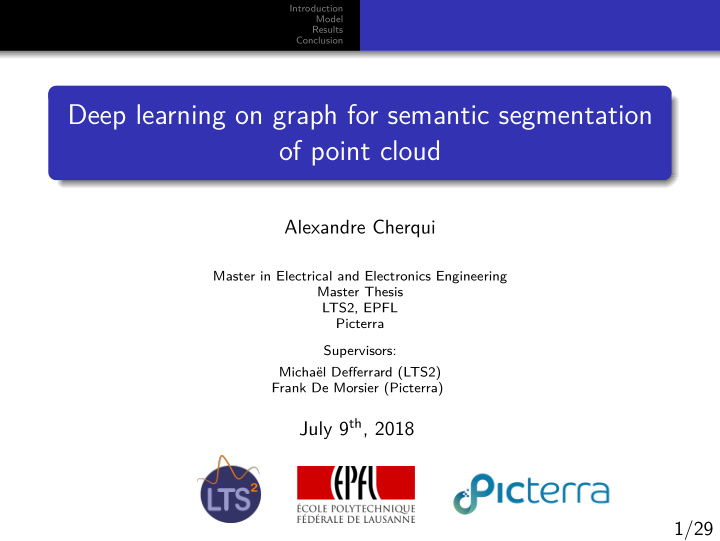 deep learning on graph for semantic segmentation of point