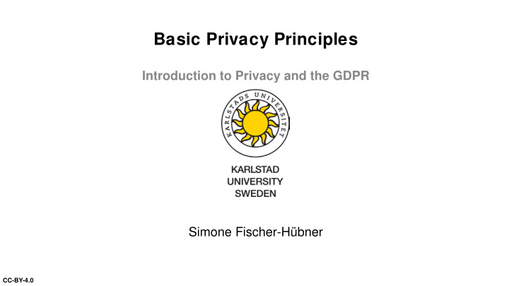 basic privacy principles