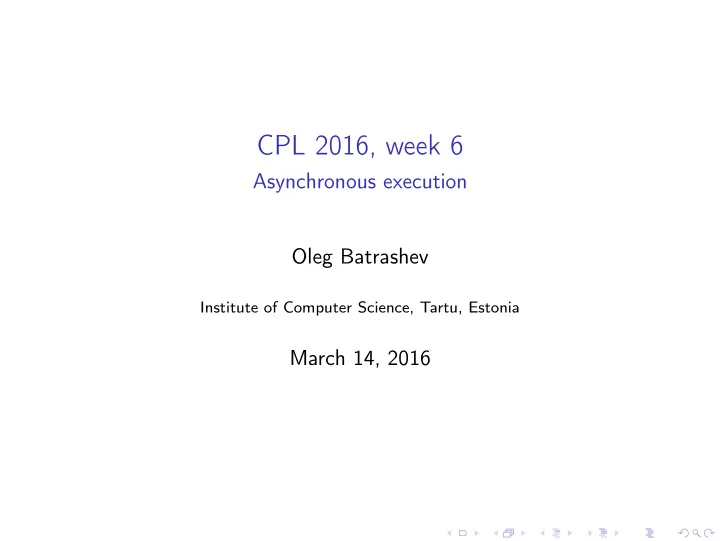 cpl 2016 week 6
