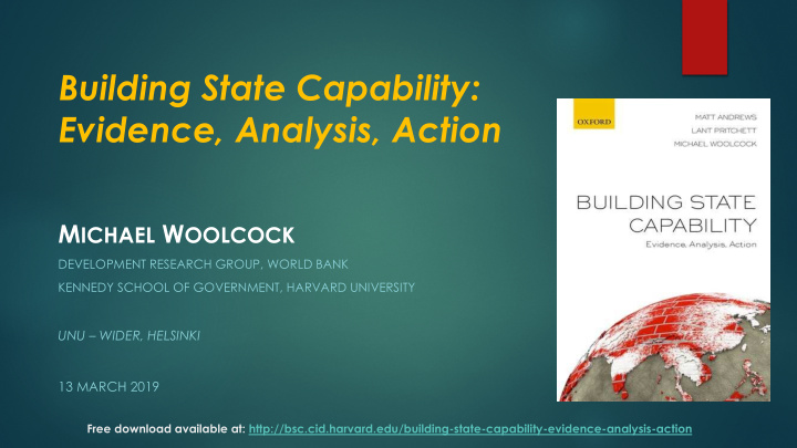 building state capability evidence analysis action