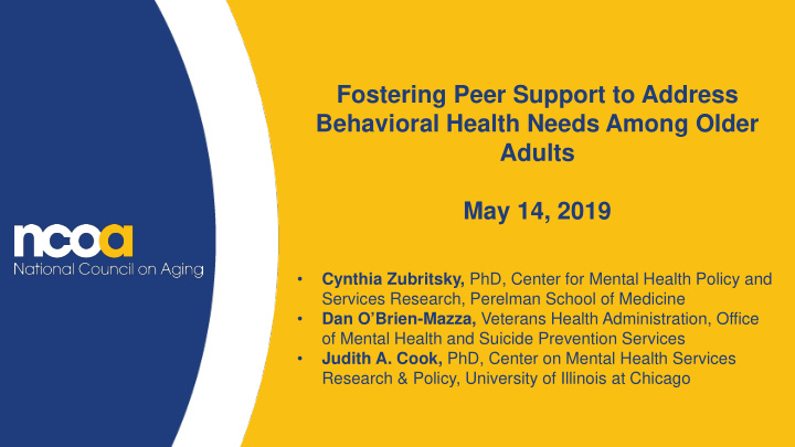 fostering peer support to address behavioral health needs