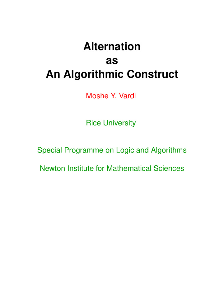 alternation as an algorithmic construct