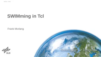 SWIMming in Tcl  Frank Morlang  DLR.de    Chart 2  &gt; Lecture &gt; Author    Document &gt;