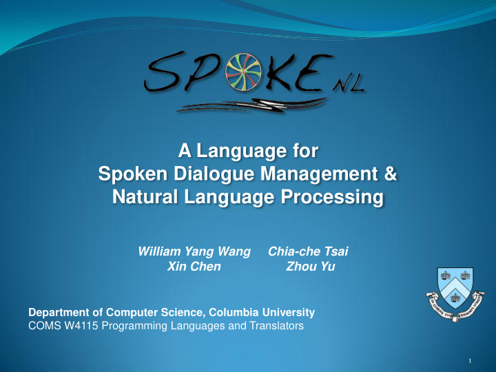 spoken dialogue management