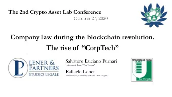 Company law during the blockchain revolution.  The rise of  CorpTech  Salvatore Luciano