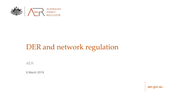 der and network regulation