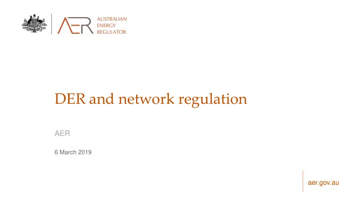 der and network regulation