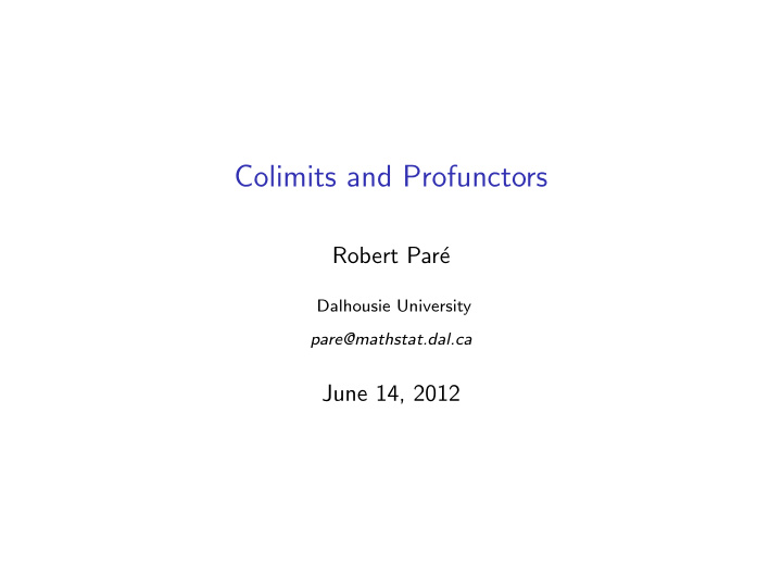 colimits and profunctors