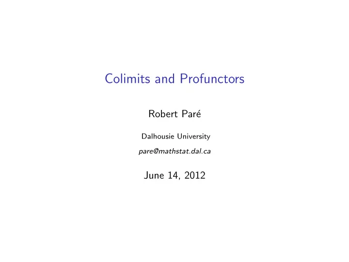 colimits and profunctors