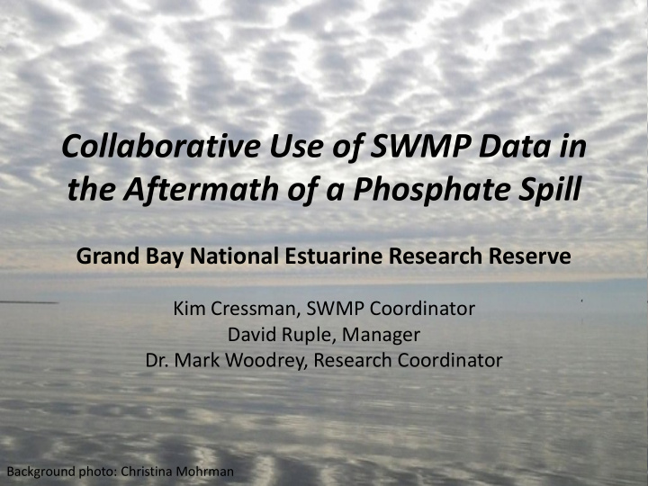 collaborative use of swmp data in the aftermath of a