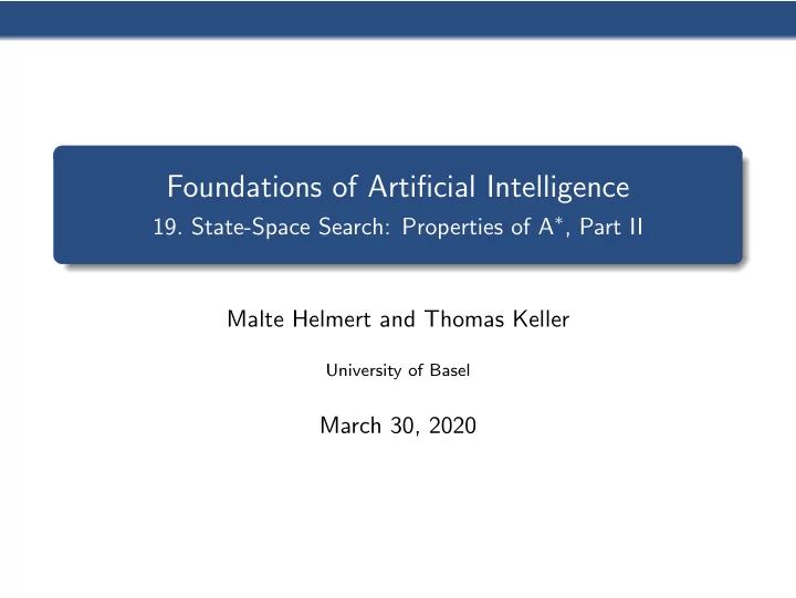 foundations of artificial intelligence