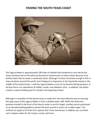 FISHING  THE  SOUTH  TEXAS  COAST          The  Laguna  Madre  is