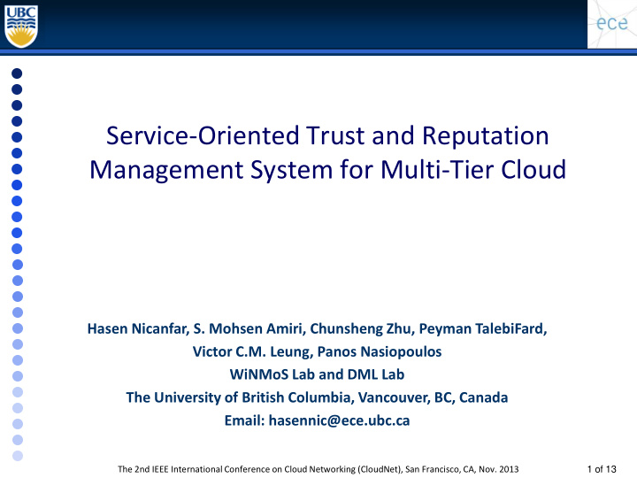 service oriented trust and reputation management system