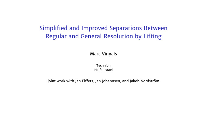 simplified and improved separations between regular and