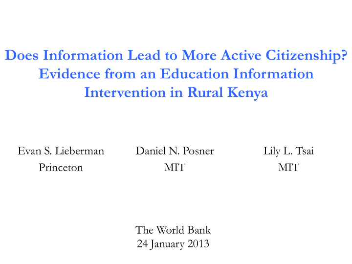 does information lead to more active citizenship evidence
