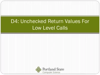 Low Level Calls  #4:U  4:Unche  ncheck  cked  d Return  eturn Val  alues  es For  r Low  w Level