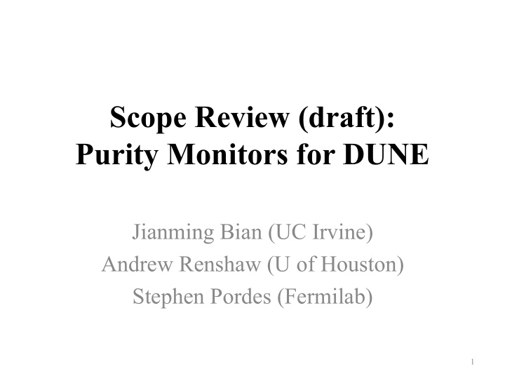 scope review draft purity monitors for dune