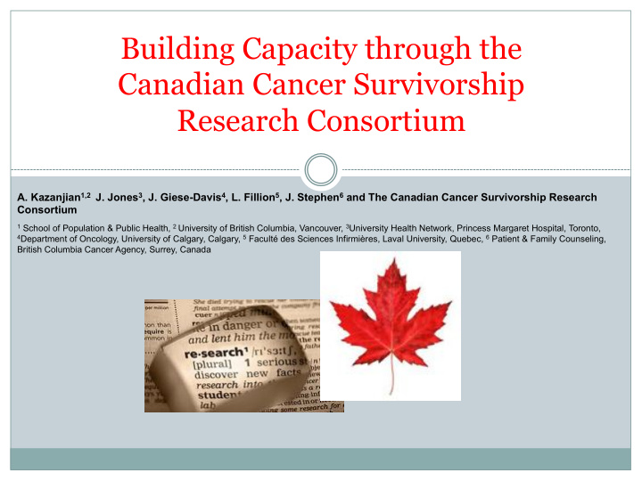 building capacity through the canadian cancer