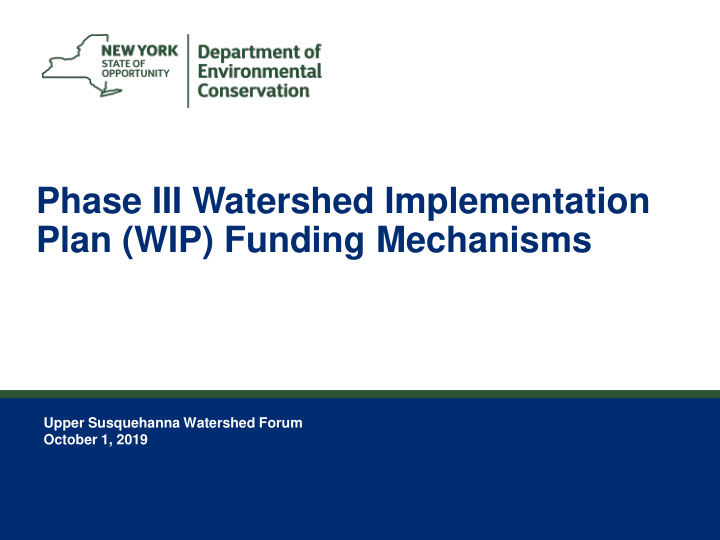 plan wip funding mechanisms